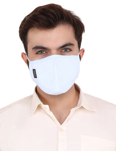Skylight Blue - Cotton Reusable N95 Mask (Without Valve, Pack of 2 PM2.5 Filters and Detachable Headband)