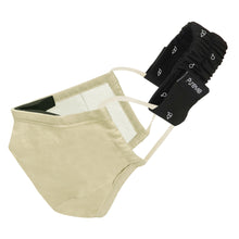 Load image into Gallery viewer, Sand - Cotton Reusable N95 Mask (Without Valve, Pack of 2 PM2.5 Filters and Detachable Headband)